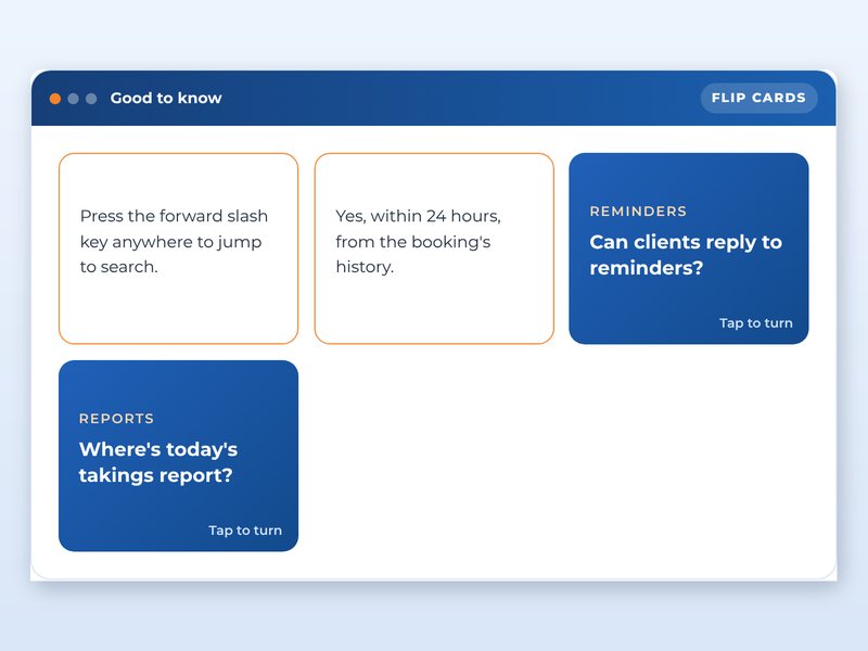 Screen from the Software training: getting started with a booking system showcase course: Good to know, part way through